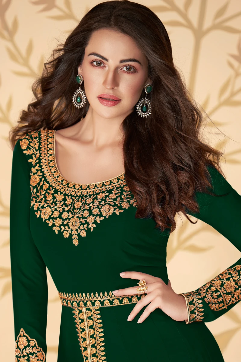 Green Georgette Anarkali with Pant