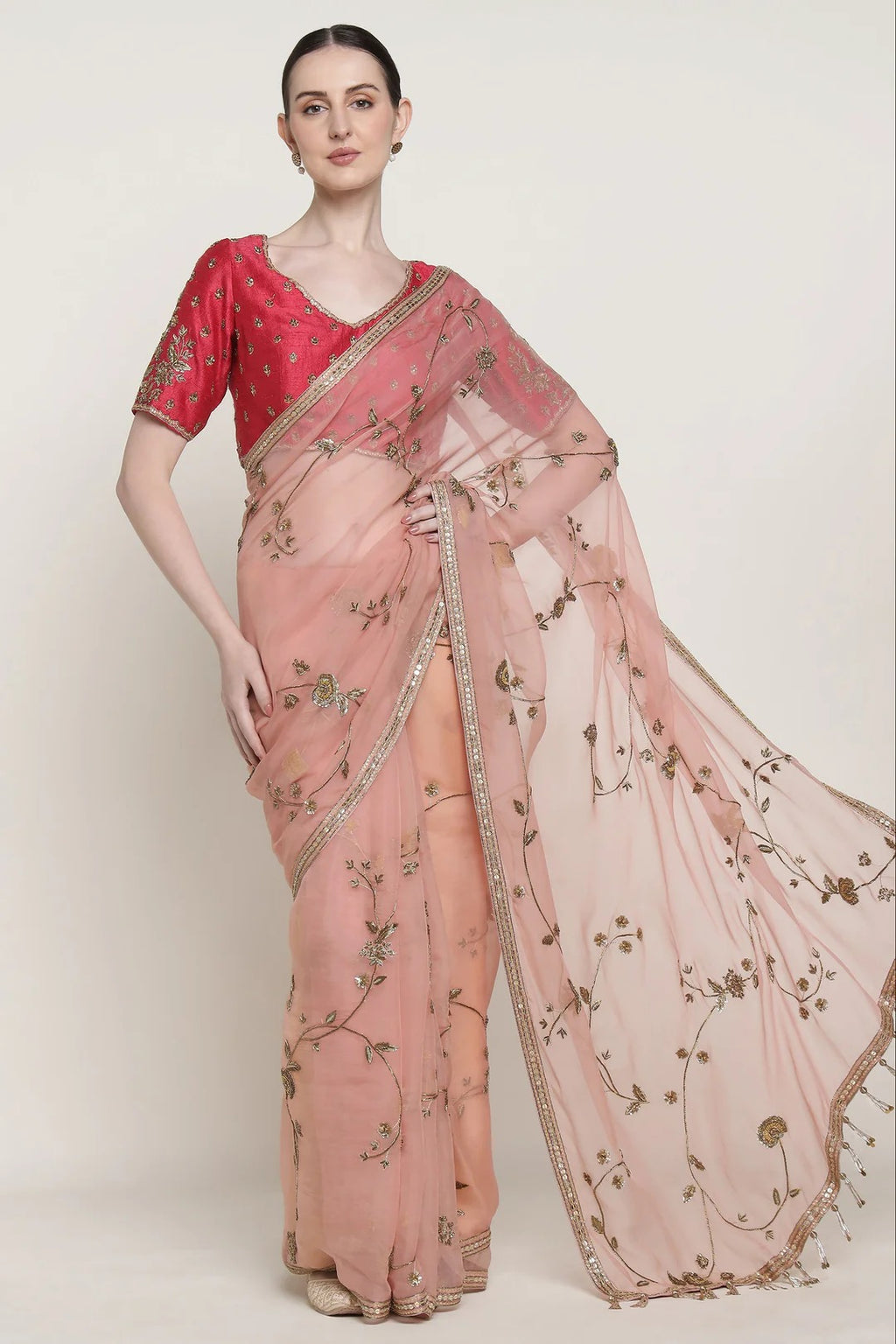 Antique Flower Saree Set