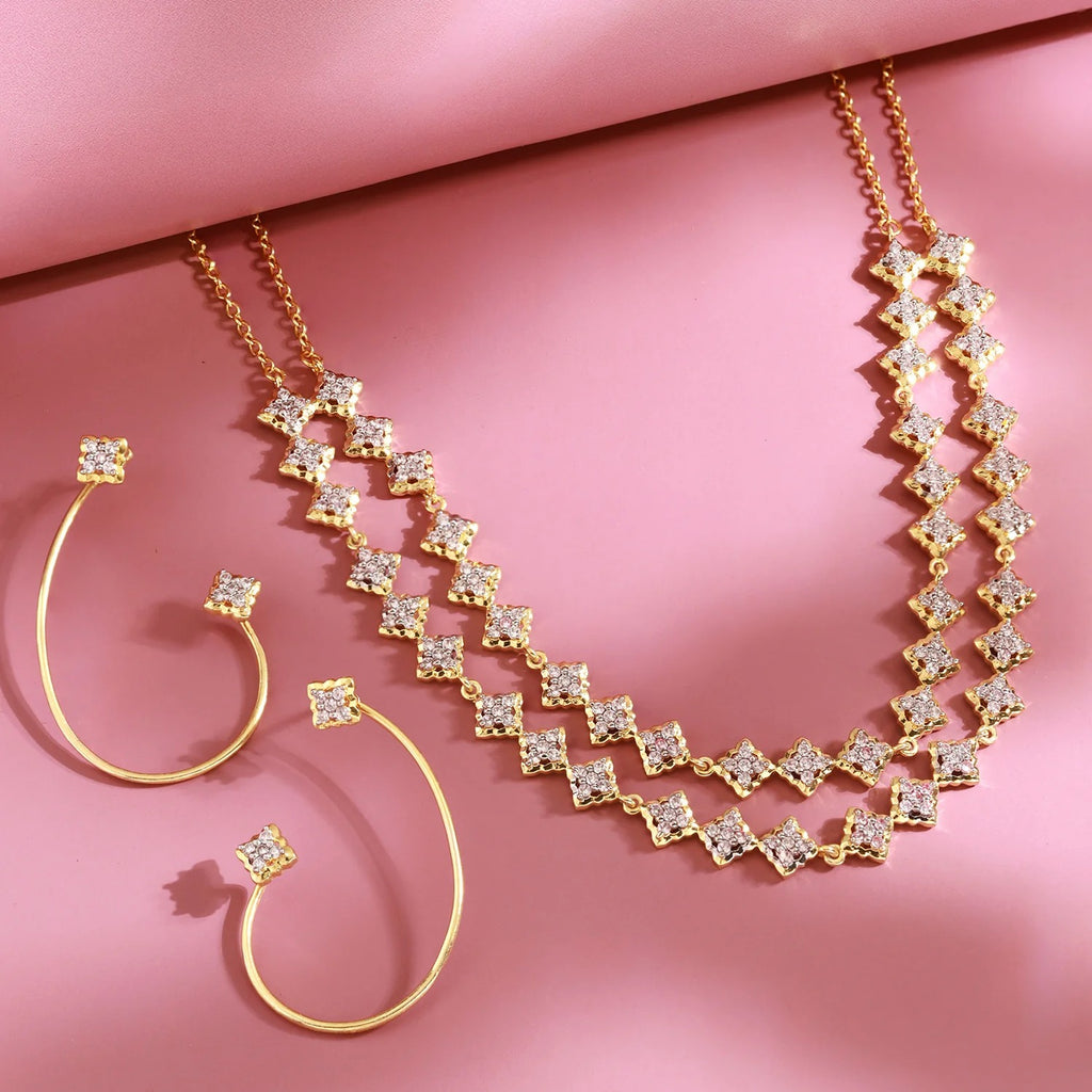 Shahi Dwar Rawal Dastoor Necklace Set with Interchangeable Earrings