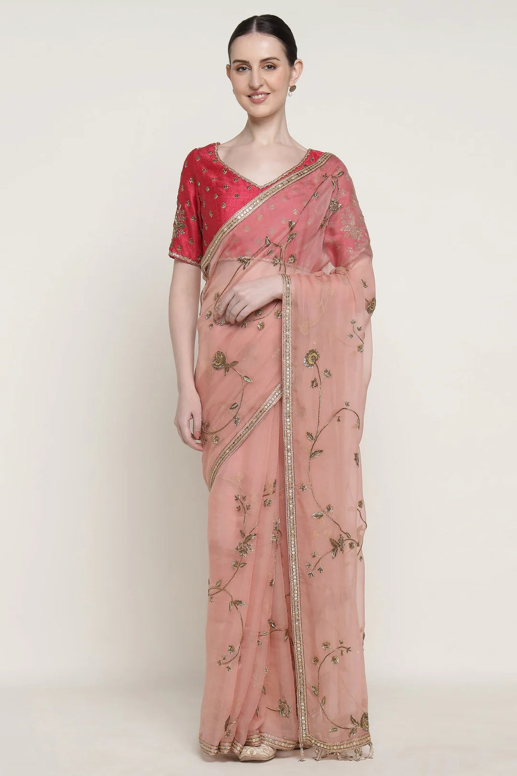 Antique Flower Saree Set