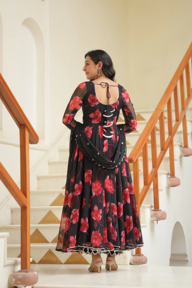 Night Shadow Chiffon Anarkali Suit Set