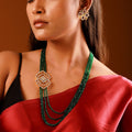 Shahi Dwar Jhalar Raani Haar Beaded Necklace Set