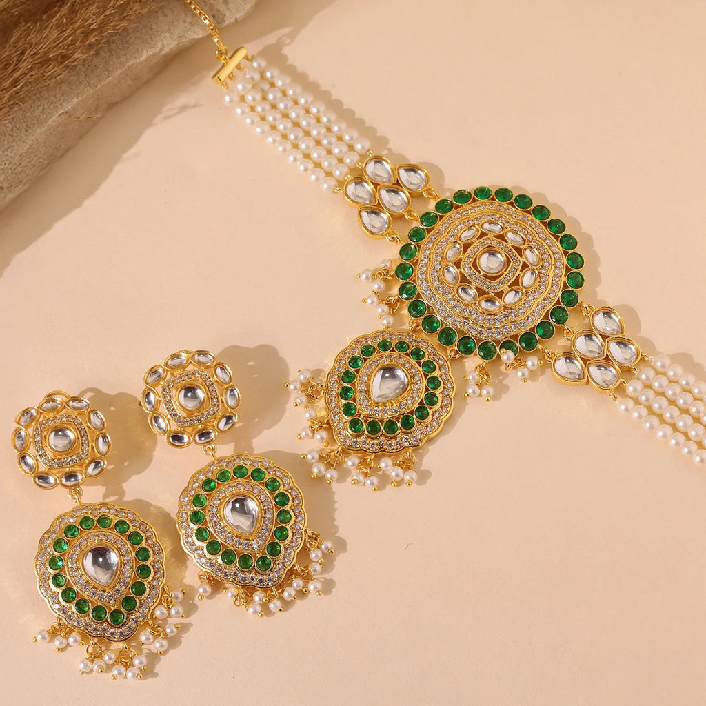 Queens of Rajasthan Kundanika Choker Necklace Set