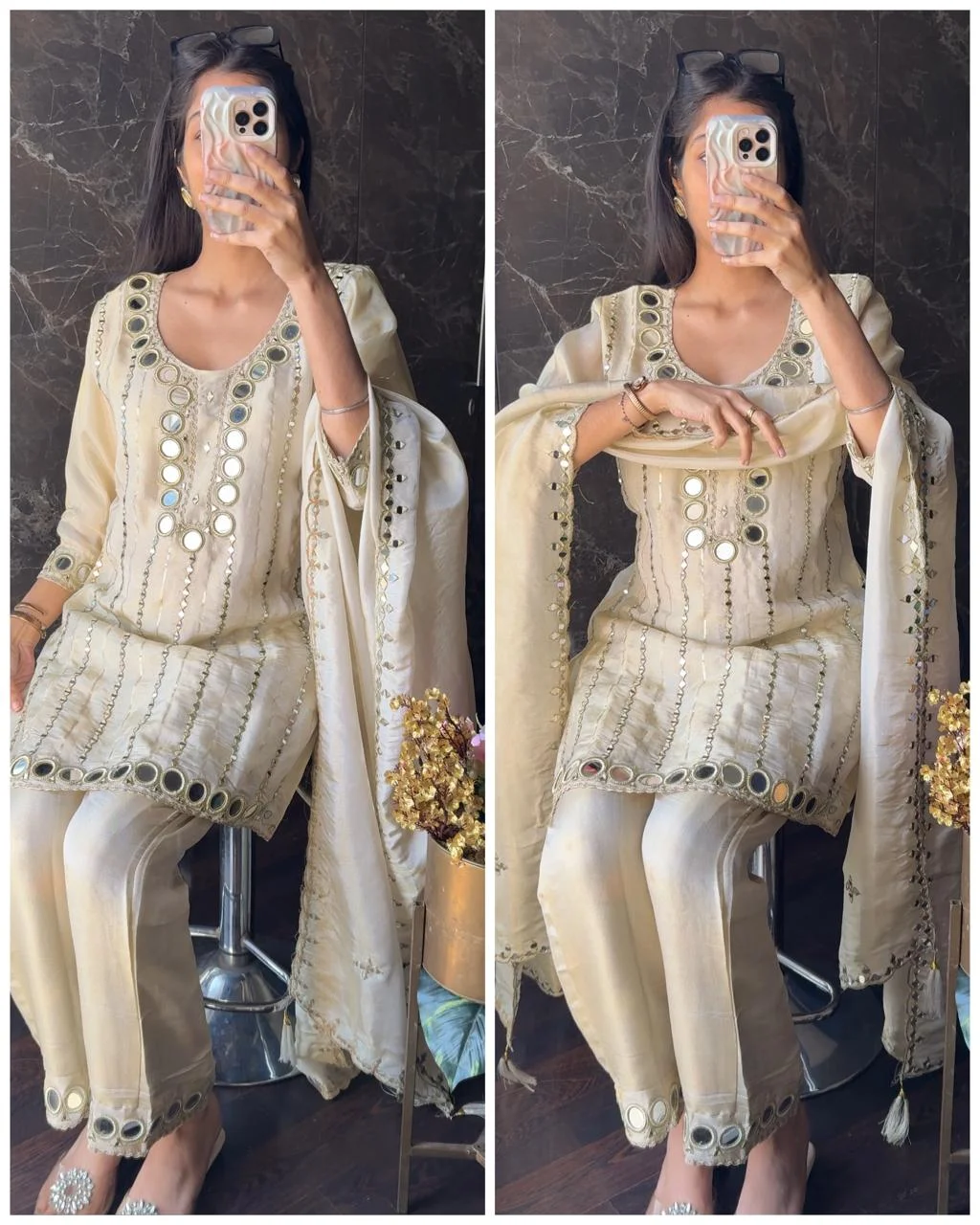 Original Mirror Premium Shimmer Tissue Suit – Ivory