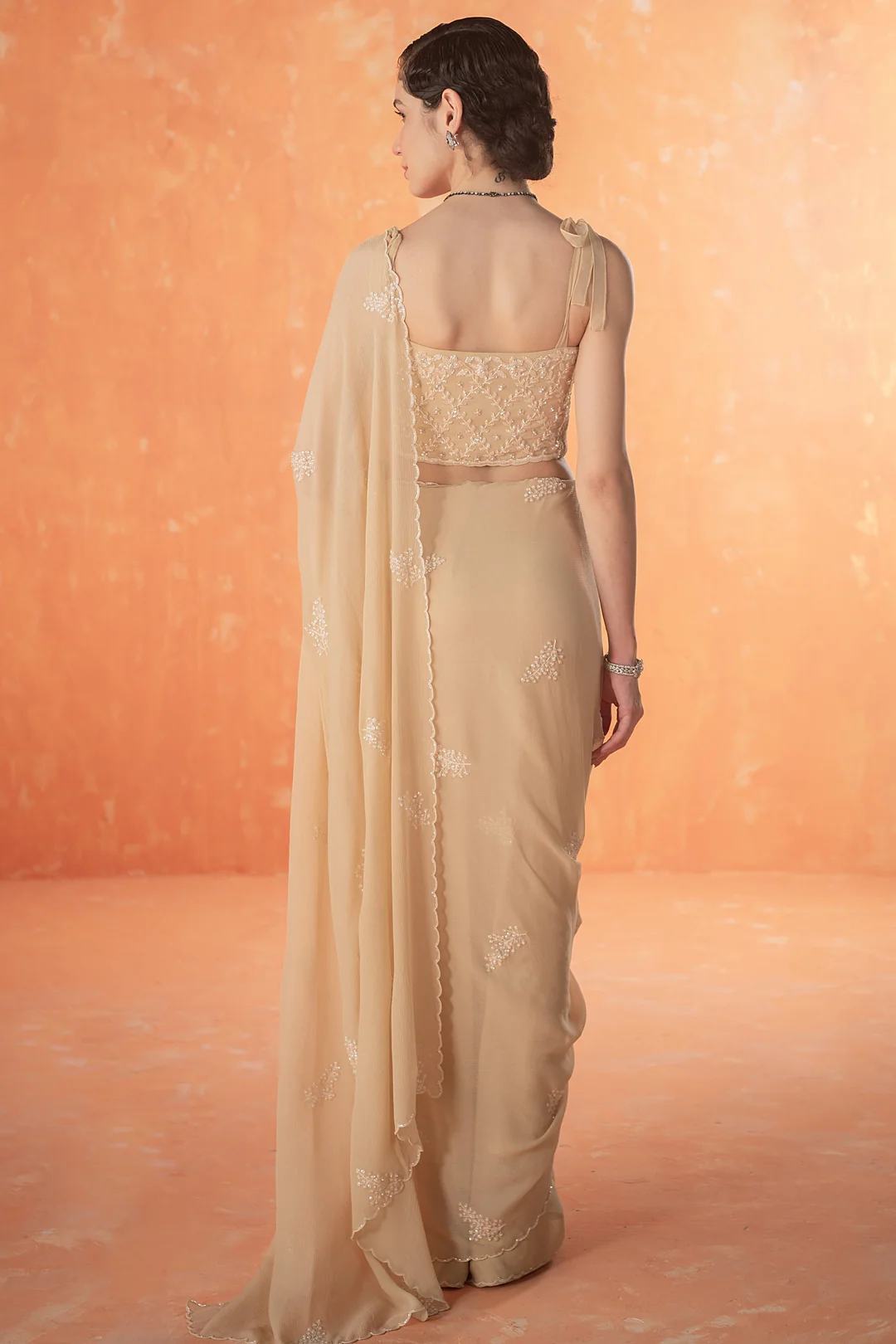 Beige Dandelion Saree