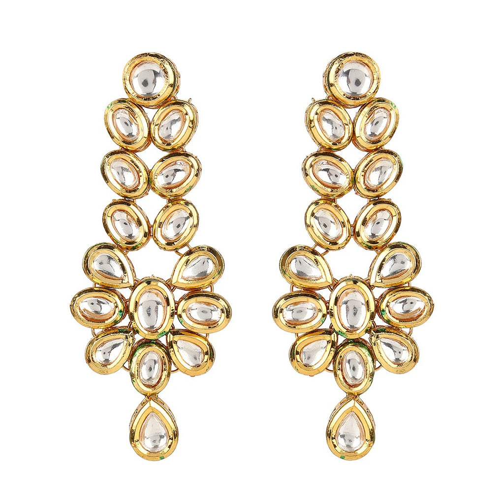 Kundan Gold plated Brass Earrings