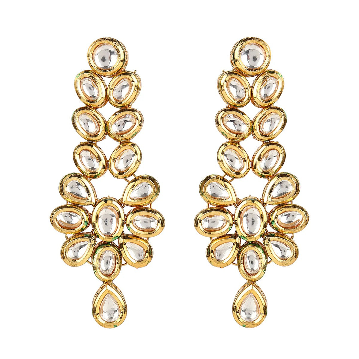 Kundan Gold plated Brass Earrings