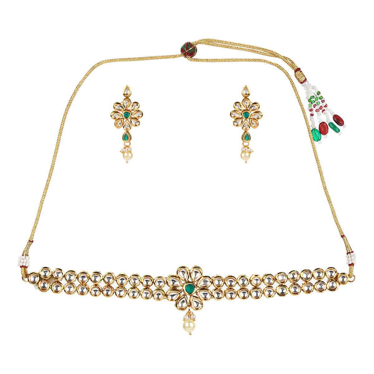 Kundan Elegance Gold Plated Necklace Set