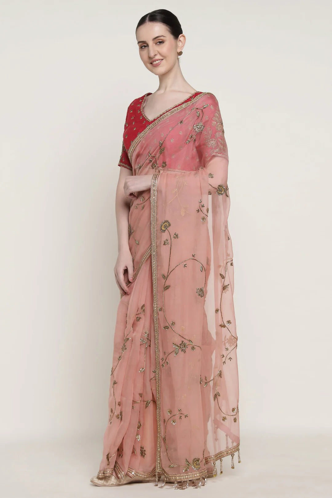 Antique Flower Saree Set