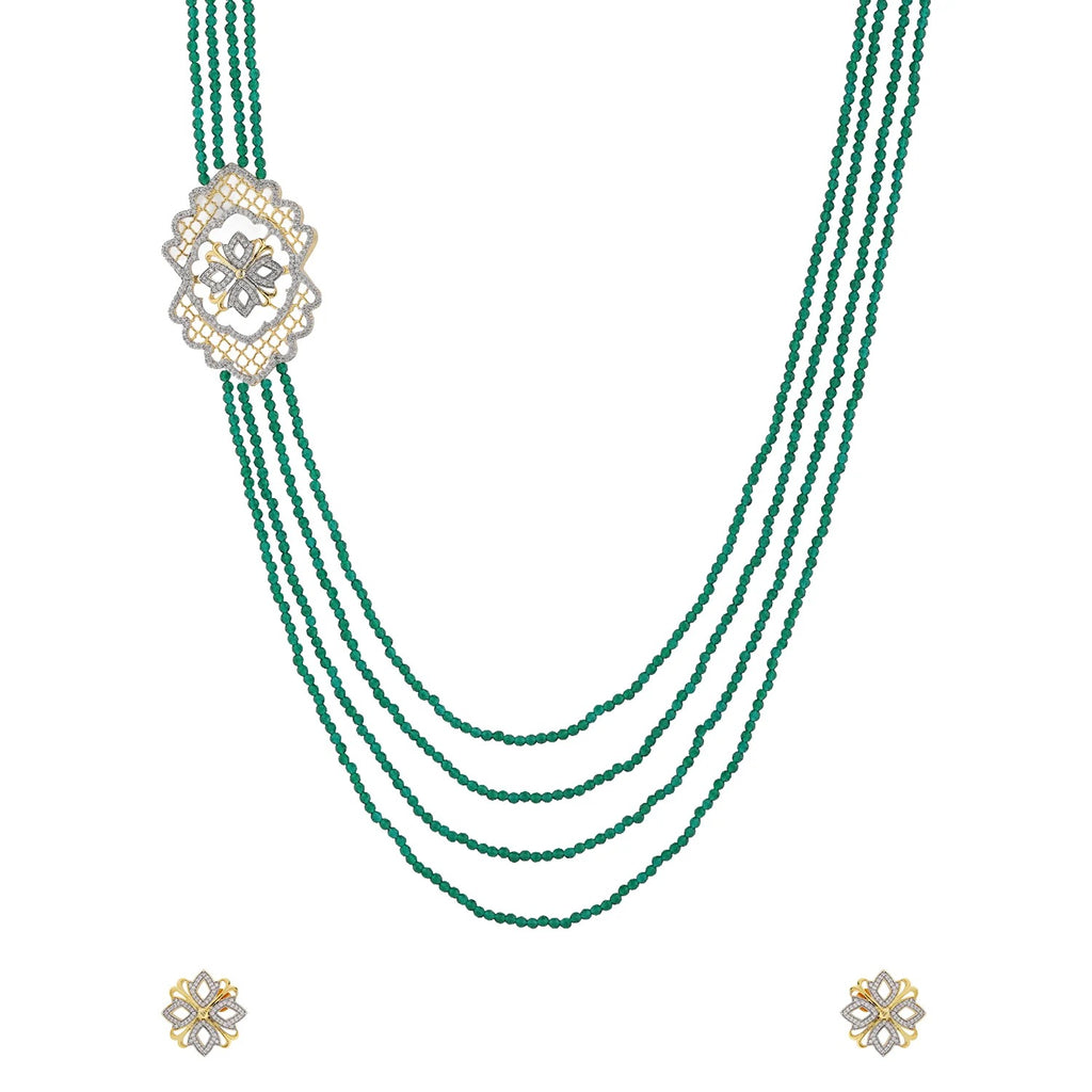 Shahi Dwar Jhalar Raani Haar Beaded Necklace Set