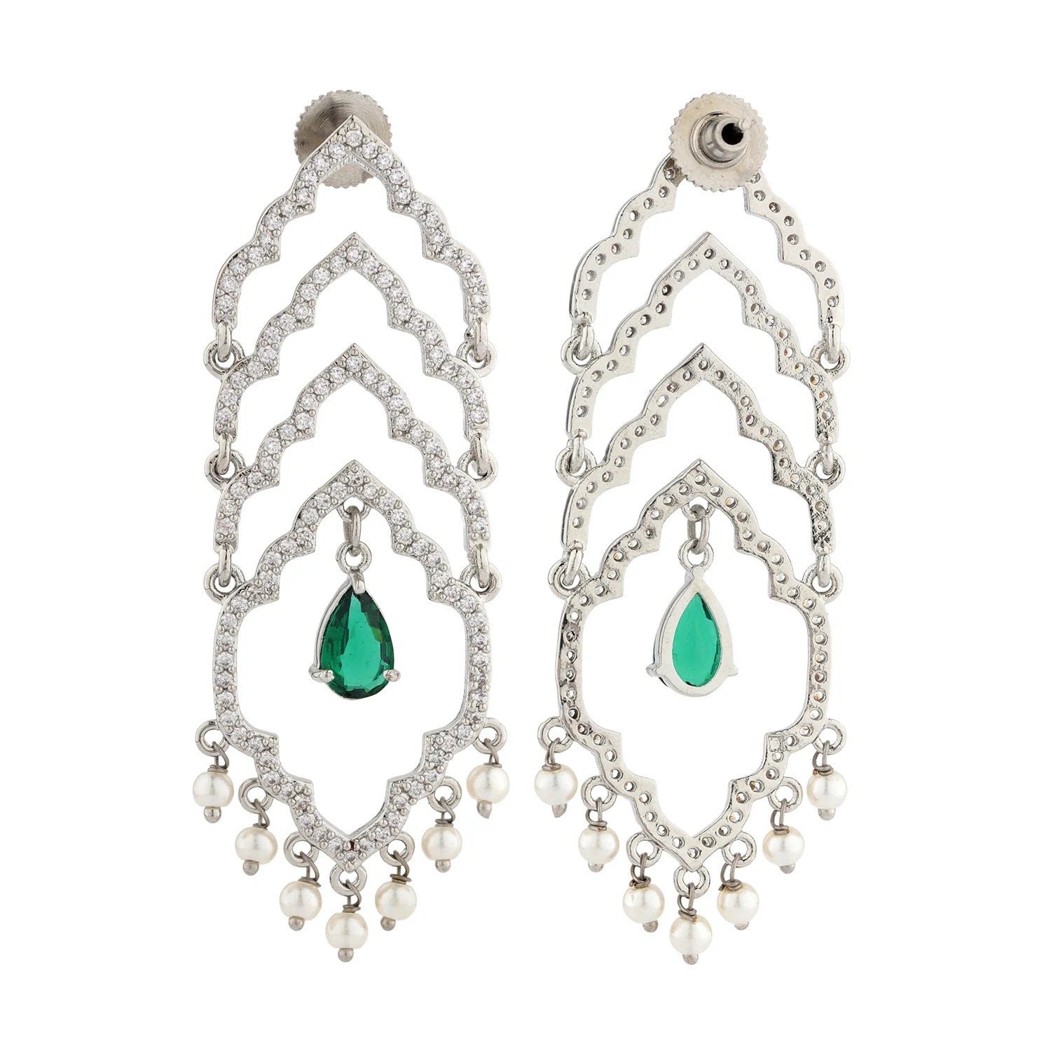 Shahi Dwar Leher Silver Dangler Earrings