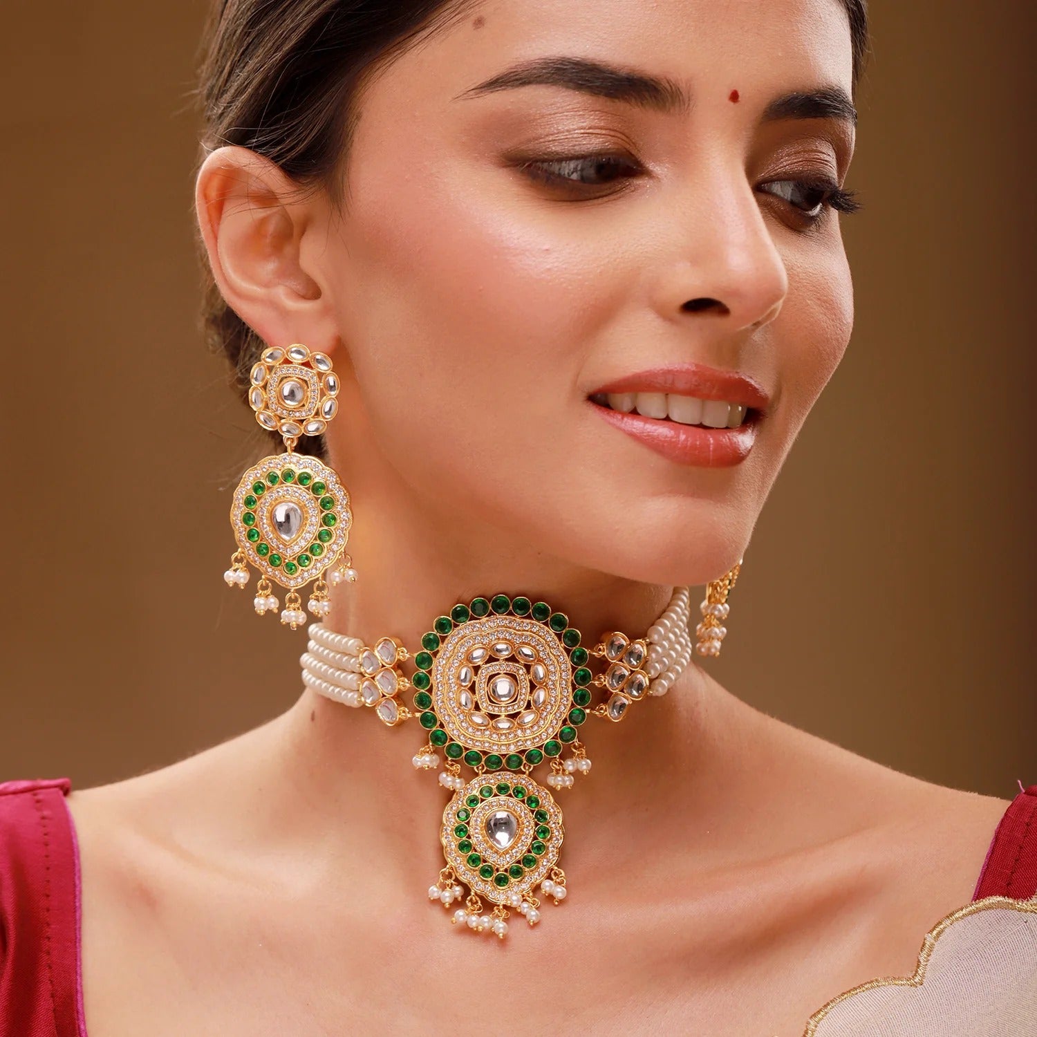 Queens of Rajasthan Kundanika Choker Necklace Set