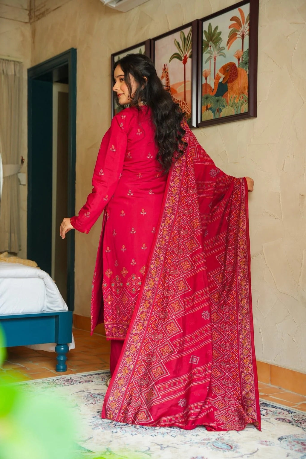 Shagun Red Kurta Set with Dupatta