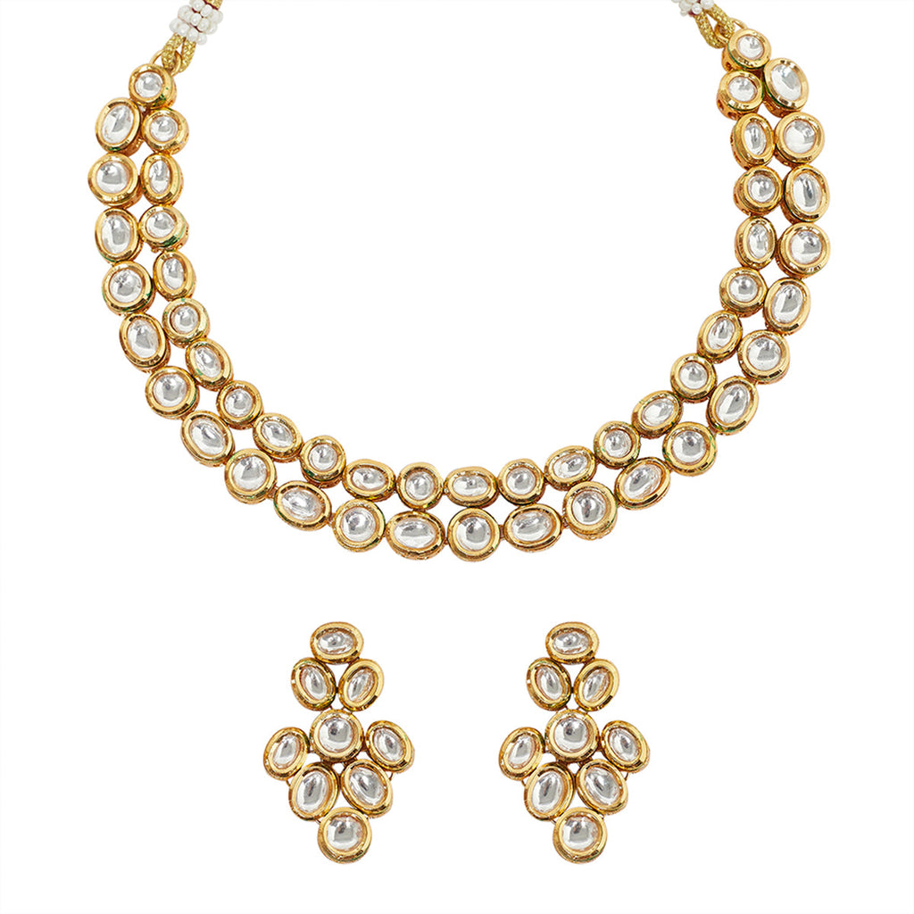 Dual Layer Kundan Studded Necklace Set