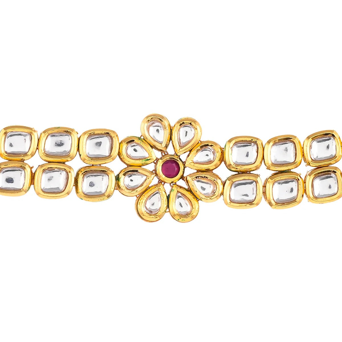 Kundan Elegance Floral Choker Jewellery Set