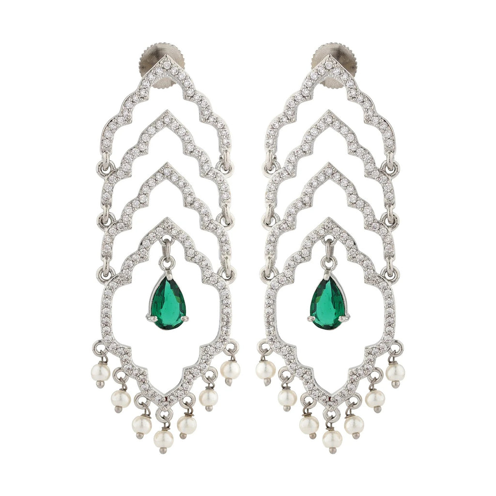 Shahi Dwar Leher Silver Dangler Earrings