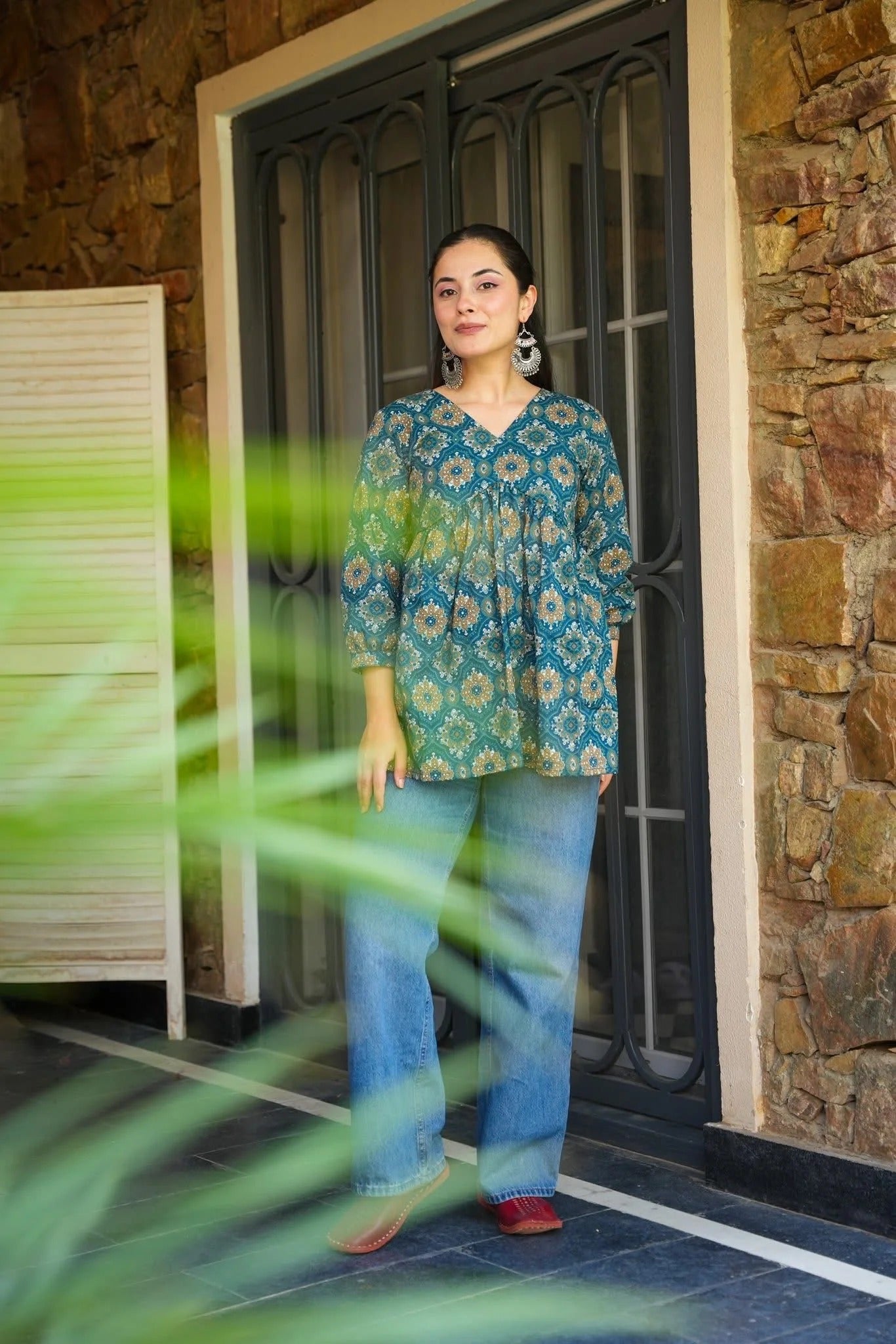 Flora Flare Cotton Top