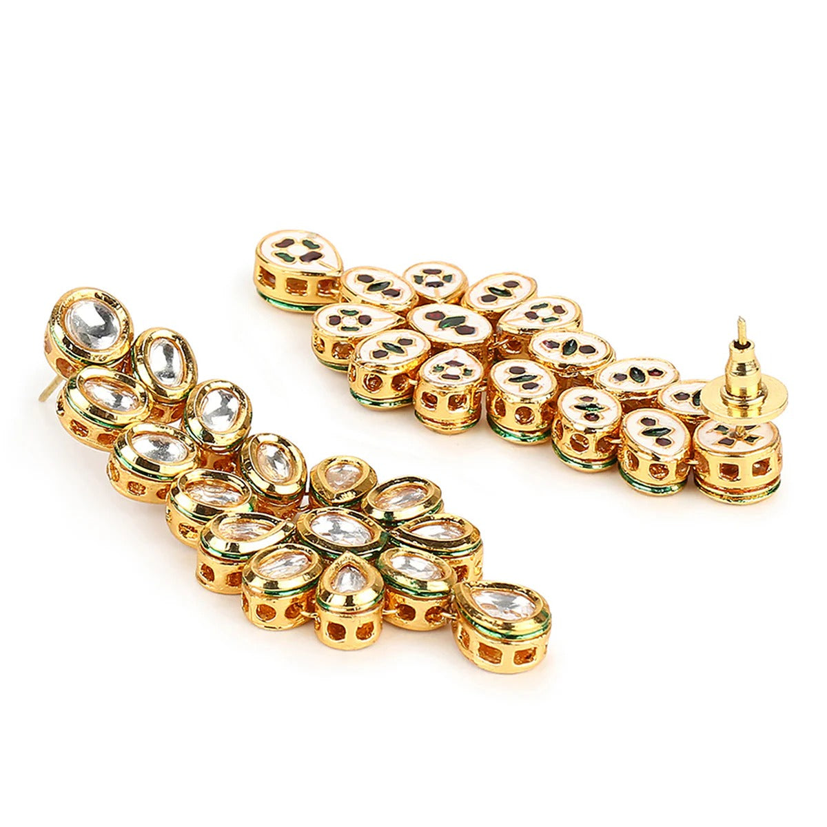 Kundan Gold plated Brass Earrings