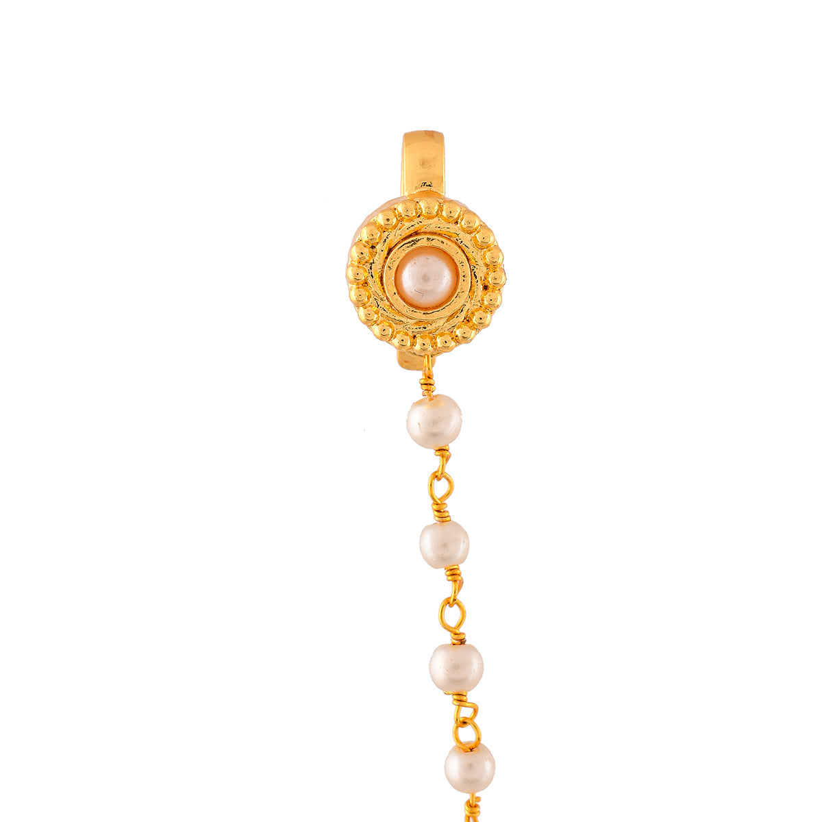 Aradhana Roshini Long Drop Jhumka With Ear Chain