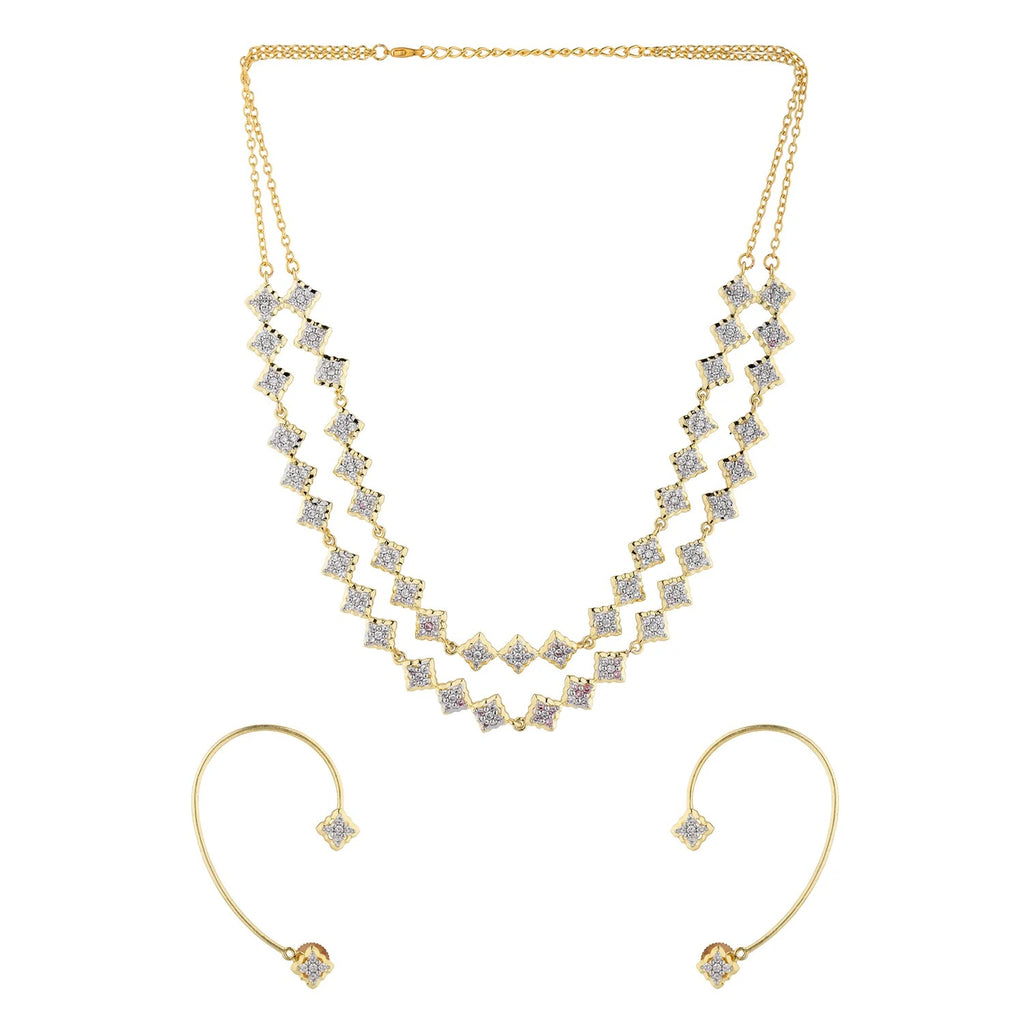 Shahi Dwar Rawal Dastoor Necklace Set with Interchangeable Earrings