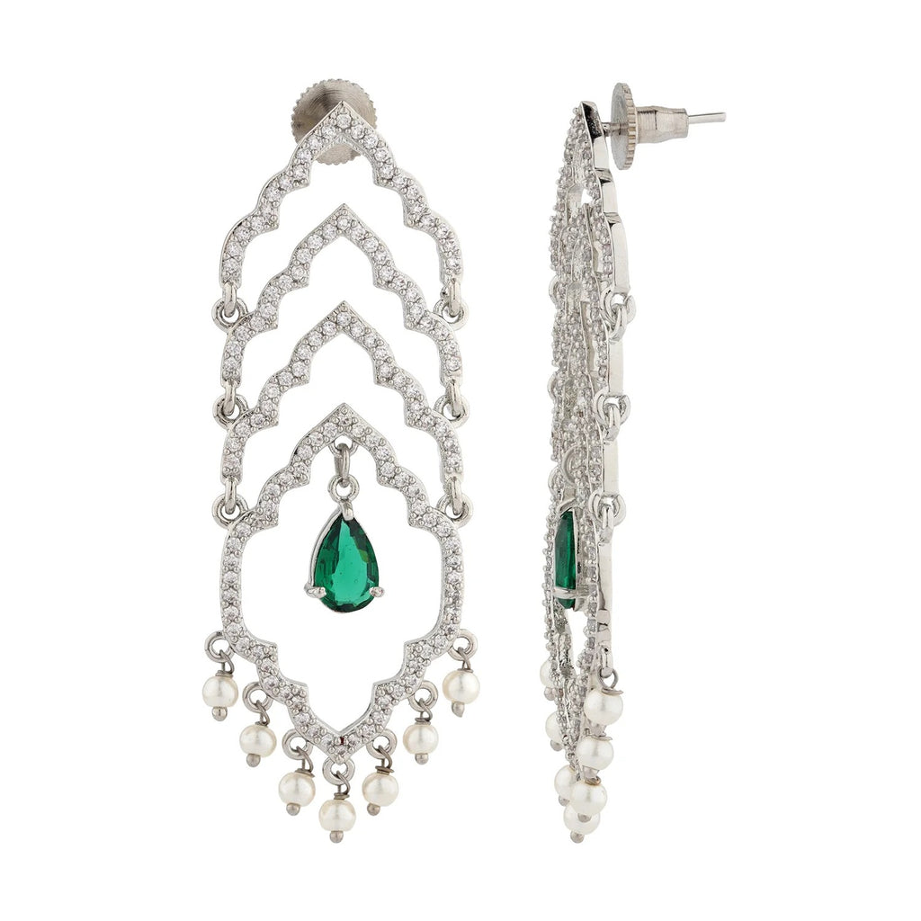 Shahi Dwar Leher Silver Dangler Earrings