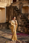 Gold Banarasi Tissue Handcrafted Gota Patti Saree