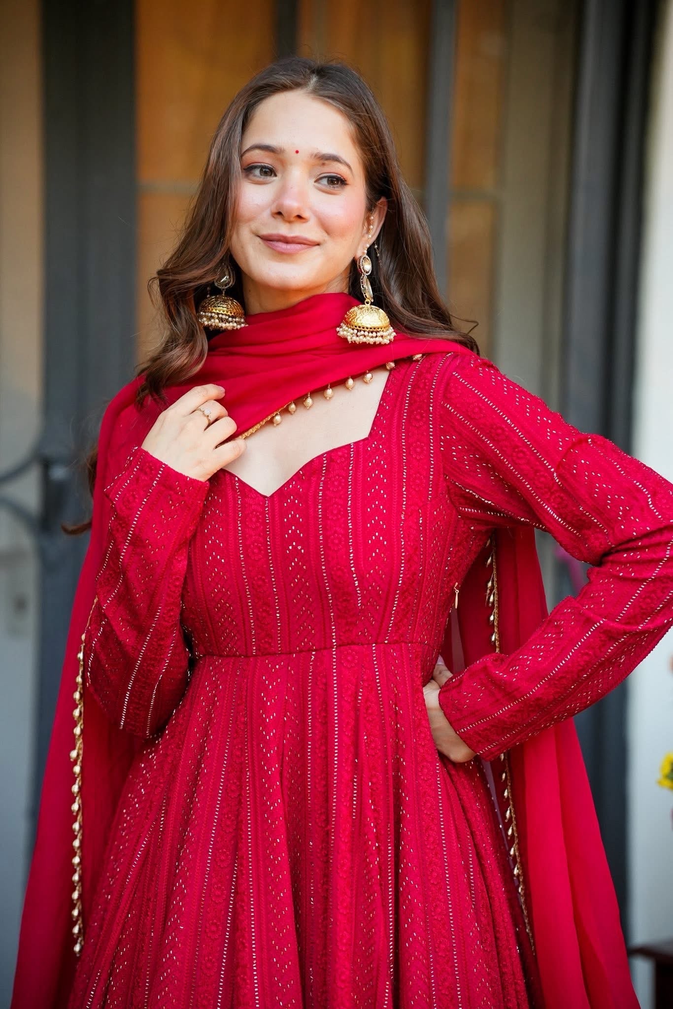 Arghwani Embroidered Georgette Suit Set