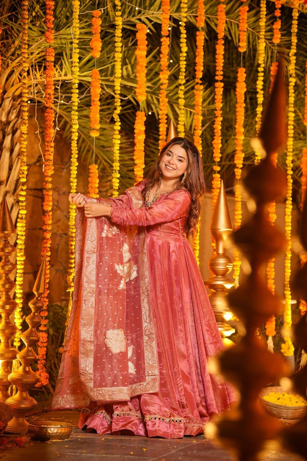 Banarasi Blush Wedding Maxi Set