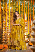 Ocira Mustard Silk Anarkali Suit Set