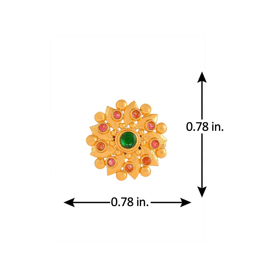 Elegant Abharan Green Stone Floral Cocktail Ring