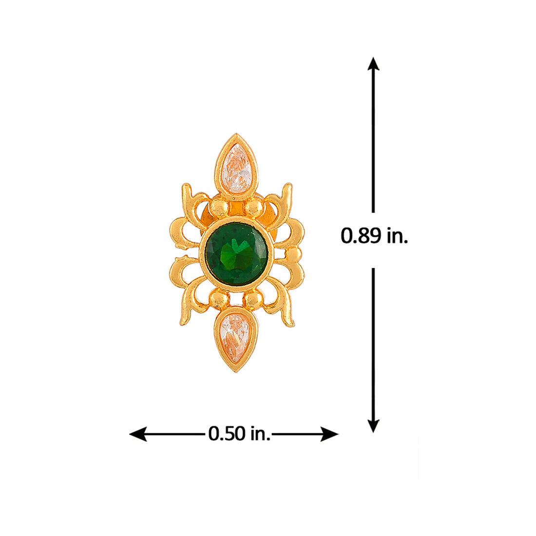 Abharan Green Stone Adorned Stud Earrings