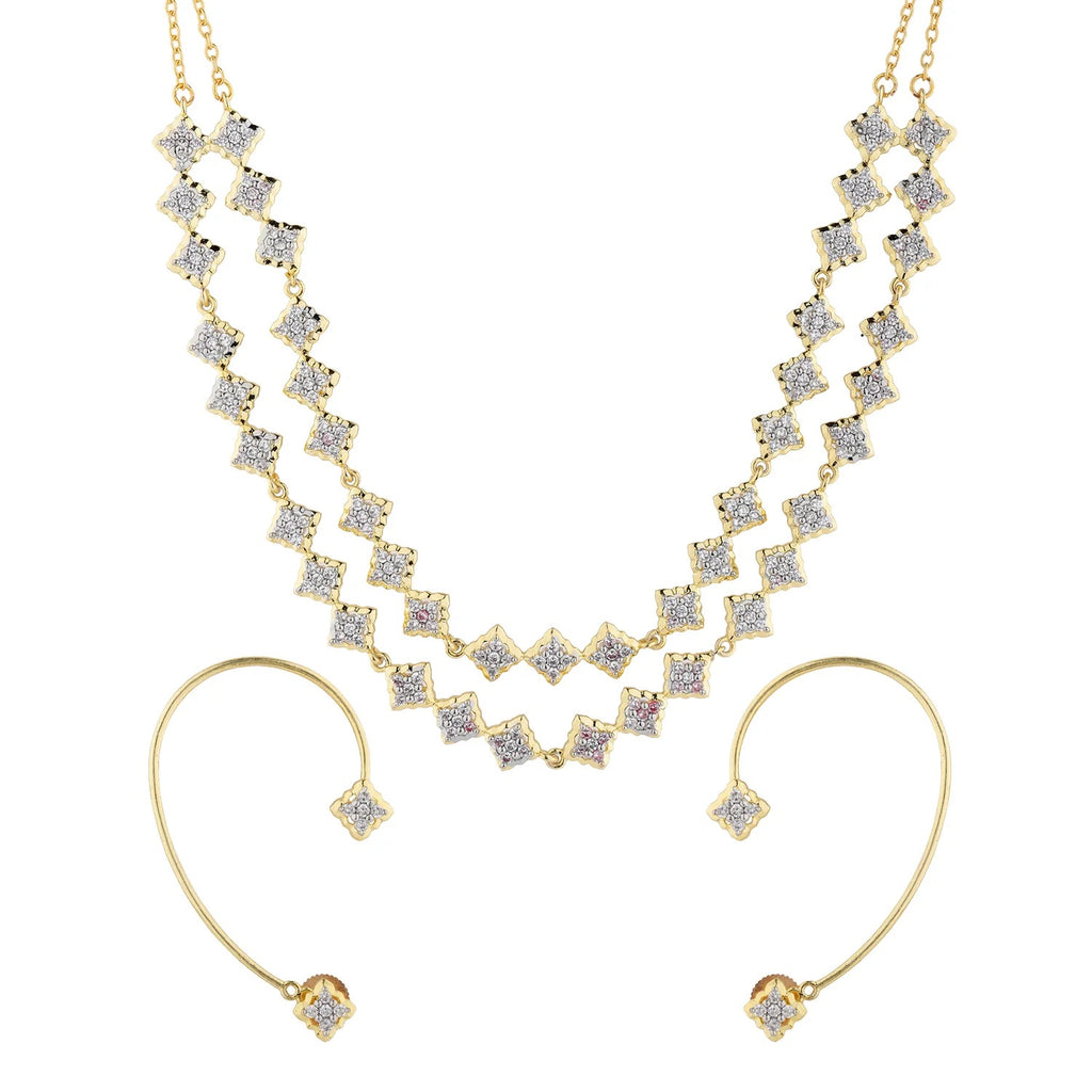 Shahi Dwar Rawal Dastoor Necklace Set with Interchangeable Earrings