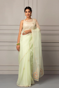Sea Green Handcrafted Gota Patti Organza Saree